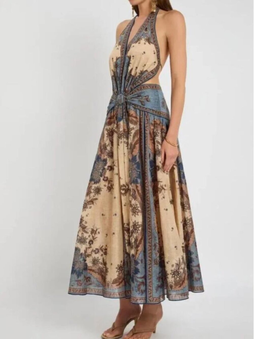 Zimmermann Ascension Plunge Halter Maxi in Blue - Picture 2 of 16